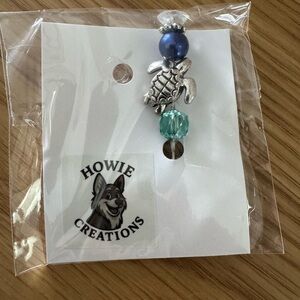 Howie Creations Turtle Stick Pin with Blue and Green Beads - NWOT